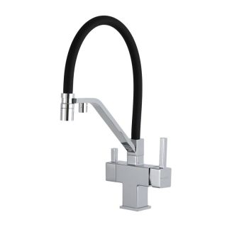Смеситель для кухни Gappo G4395-60 с подключением фильтра питьевой воды и гибким изливом хром/чёрный Смеситель для кухни Gappo G4395-60 с подключением фильтра питьевой воды и гибким изливом хром/чёрный