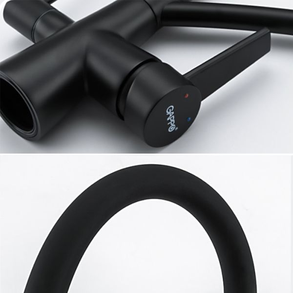 Смеситель для кухни Gappo G4398-16 с фильтром под питьевую воду чёрный