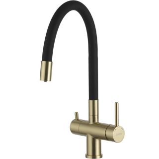 Смеситель для кухни Gappo G4398-33 под фильтр с гибким изливом чёрный/золото Смеситель для кухни Gappo G4398-33 под фильтр с гибким изливом чёрный/золото