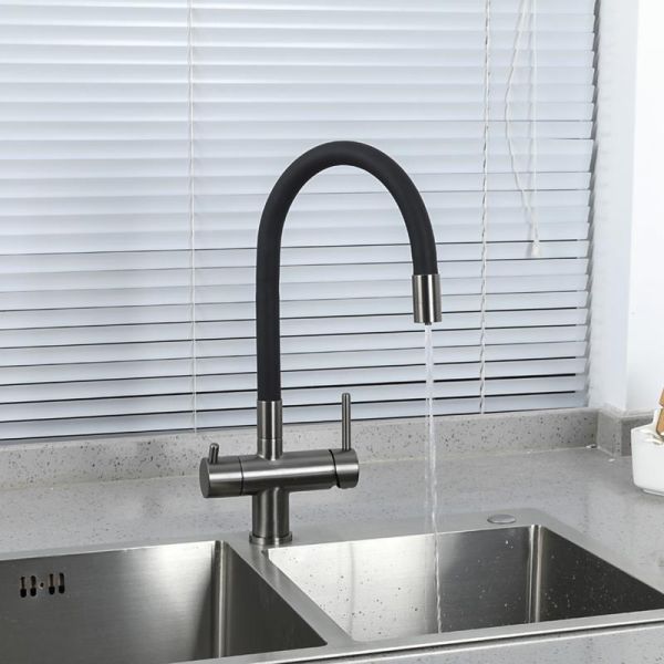 Смеситель для кухни Gappo G4398-39 под фильтр с гибким изливом оружейная сталь Смеситель для кухни Gappo G4398-39 под фильтр с гибким изливом оружейная сталь