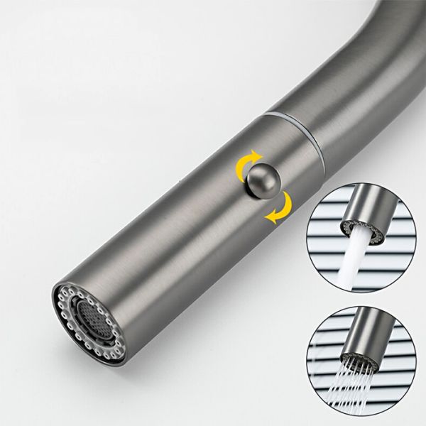 Смеситель для кухни Gappo G4398-41 с выдвижной лейкой оружейная сталь Смеситель для кухни Gappo G4398-41 с выдвижной лейкой оружейная сталь