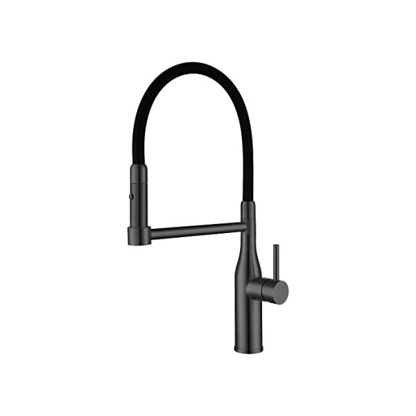 Смеситель для кухни Gappo G4398-51 с гибким изливом оружейная сталь