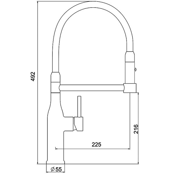 Смеситель для кухни Gappo G4398-51 с гибким изливом оружейная сталь
