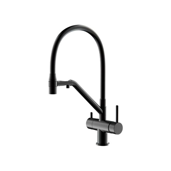 Смесители для кухни Gappo G4398-86 под фильтр с гибким изливом чёрный