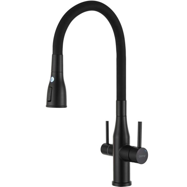 Смеситель для кухни Gappo G4399-66 с гибким изливом и подключением фильтра питьевой воды чёрный Смеситель для кухни Gappo G4399-66 с гибким изливом и подключением фильтра питьевой воды чёрный
