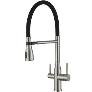 Смеситель для кухни Gappo G4399-75 с гибким изливом и подключением фильтра питьевой воды сатин/чёрный Смеситель для кухни Gappo G4399-75 с гибким изливом и подключением фильтра питьевой воды сатин/чёрный