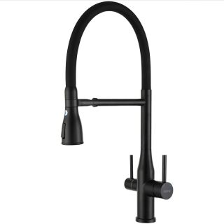 Смеситель для кухни Gappo G4399-76 с гибким изливом и подключением фильтра питьевой воды чёрный Смеситель для кухни Gappo G4399-76 с гибким изливом и подключением фильтра питьевой воды чёрный