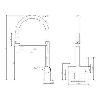 Смеситель для кухни Kohr Berga Series 1LQ280204SB-0000A никель/чёрный