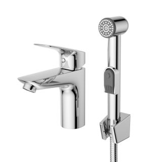 Смеситель для раковины без донного клапана с гигиеническим душем BelBagno DUE-LVM/HGN-CRM-W0 Смеситель для раковины без донного клапана с гигиеническим душем BelBagno DUE-LVM/HGN-CRM-W0