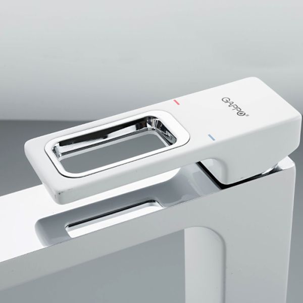 Смеситель для раковины Gappo G1017-2 белый Смеситель для раковины Gappo G1017-2 белый