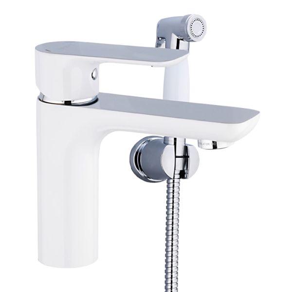 Смеситель для раковины с гигиеническим душем Gappo G1048-1 белый/хром