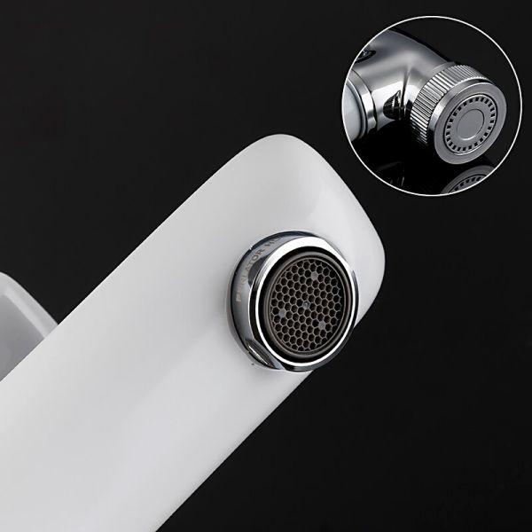 Смеситель для раковины с гигиеническим душем Gappo G1048-1 белый/хром