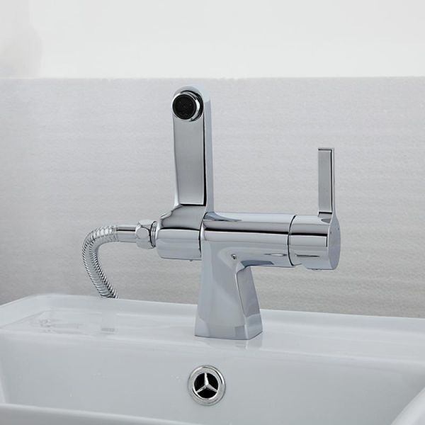 Смеситель для раковины Gappo G1204 с душевой лейкой хром