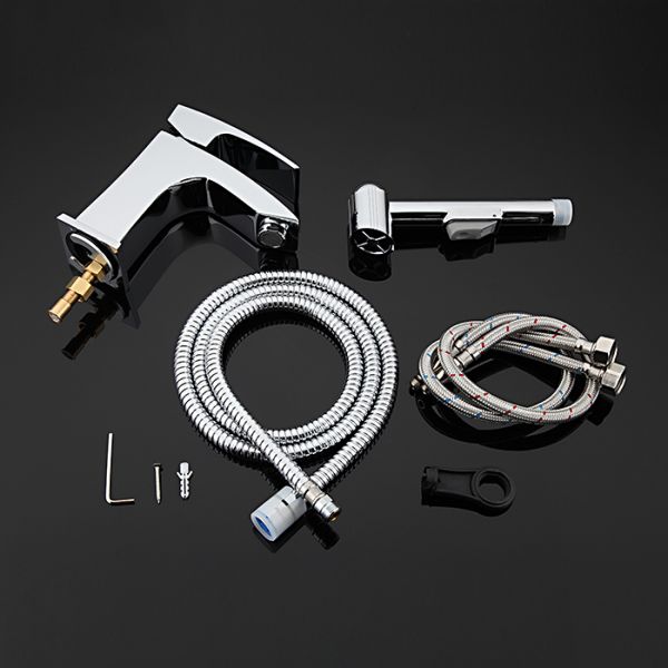 Смеситель для раковины с гигиеническим душем Gappo G1207 хром