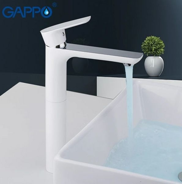 Смеситель для раковины Gappo Noar G1048-2 белый/хром