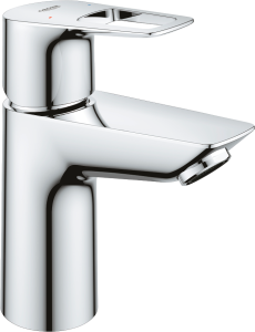Смеситель для раковины GROHE BauLoop с ограничителем температуры, гладкий корпус, размер S, хром (23337001)