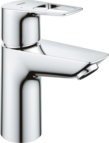 Смеситель для раковины GROHE BauLoop с ограничителем температуры, гладкий корпус, размер S, хром (23337001)