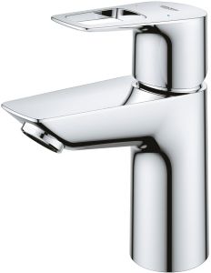 Смеситель для раковины GROHE BauLoop с ограничителем температуры, гладкий корпус, размер S, хром (23337001)