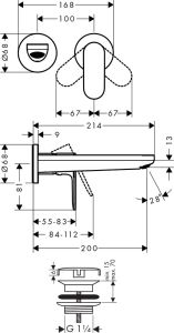 Смеситель для раковины Hansgrohe Rebris S (72528000)