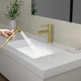 Смеситель для раковины с гигиеническим душем Timo Saona 2360/17G золото матовое Смеситель для раковины с гигиеническим душем Timo Saona 2360/17G золото матовое