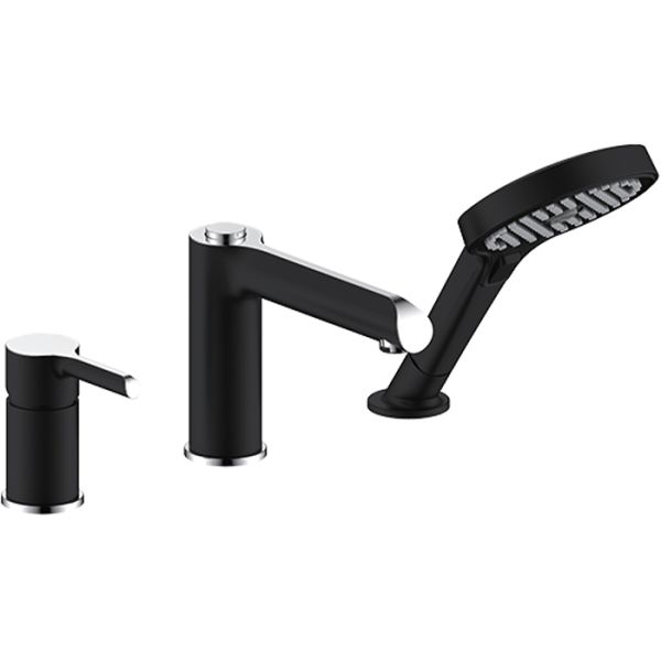 Смеситель на борт ванны Gappo G1103-6 чёрный/хром