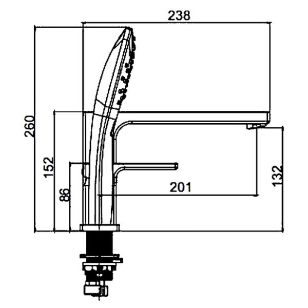 Смеситель на борт ванны Gappo G1117-6 чёрный