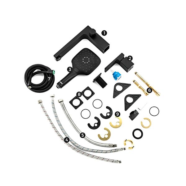 Смеситель на борт ванны Gappo G1117-6 чёрный