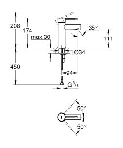 Смеситель для раковины GROHE Essence New 34294001 хром