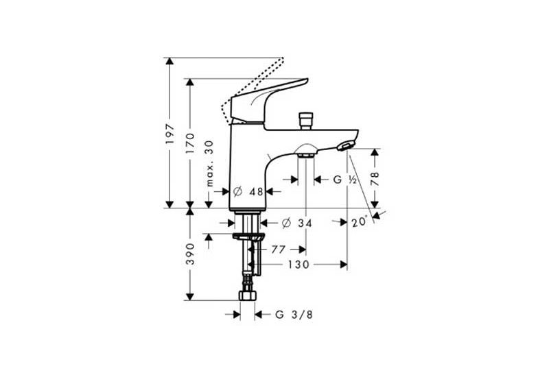 Смеситель Hansgrohe Focus 31930000 на борт ванны