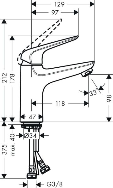 Смеситель Hansgrohe Novus 100 71031000 для раковины Смеситель Hansgrohe Novus 100 71031000 для раковины