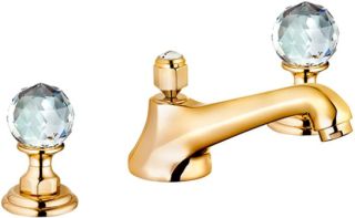 Смеситель для раковины на три отверстия Kludi 1926 позолоченный 5104645G4