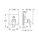 Смеситель однорычажный с переключателем на 3 положения, GROHE Eurocube, хром, (24094000)