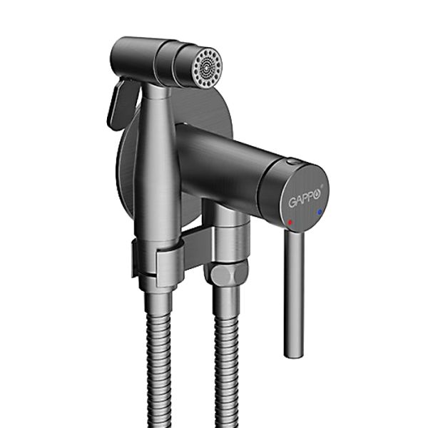 Гигиенический душ со смесителем Gappo G7206-9 оружейная сталь
