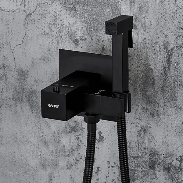 Гигиенический душ со смесителем Gappo G7207-60 с термостатом чёрный