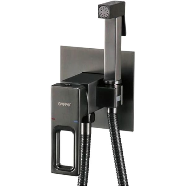 Гигиенический душ со смесителем Gappo G7217-9 оружейная сталь