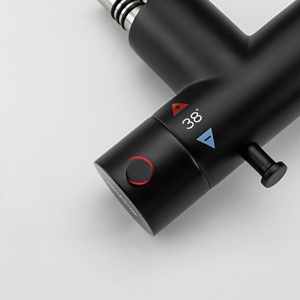 Гигиенический душ со смесителем Gappo G7290-6 с термостатом чёрный