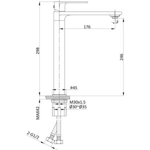 Смеситель для раковины Vincea Vogue VBF-1V2MB черный