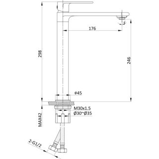 Смеситель для раковины Vincea Vogue VBF-1V2MB черный
