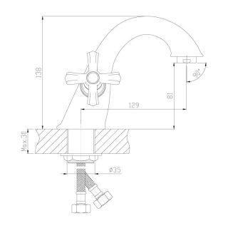 Смеситель для раковины Decoroom хром DR47011 Смеситель для раковины Decoroom хром DR47011