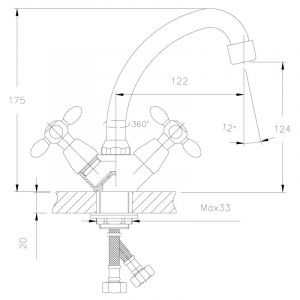 Смеситель для раковины Decoroom хром DR48012