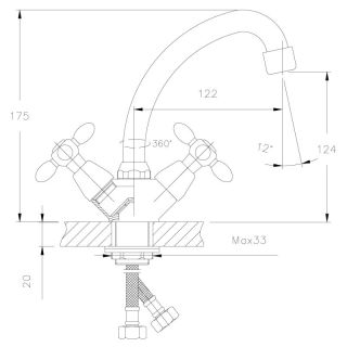 Смеситель для раковины Decoroom хром DR48012 Смеситель для раковины Decoroom хром DR48012