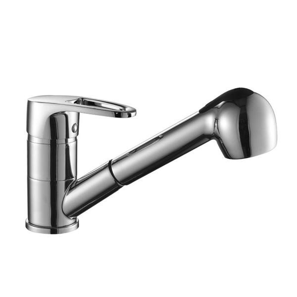Смеситель для кухни Decoroom с выдвижным изливом хром DR67023