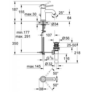 Смеситель для раковины GROHE BauClassic 23161000 хром