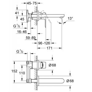 Смеситель для раковины GROHE BauEdge 20474000 хром