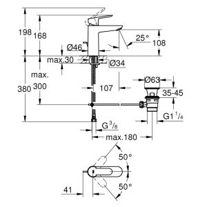 Смеситель для раковины GROHE BauEdge 23758000 хром