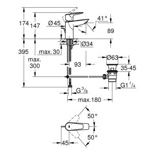 Смеситель для раковины GROHE BauEdge New 23328001 хром