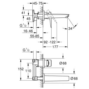 Смеситель для раковины GROHE BauEdge 20474001 хром