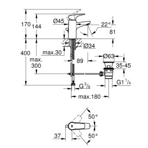 Смеситель для раковины GROHE BauFlow 23751000 хром