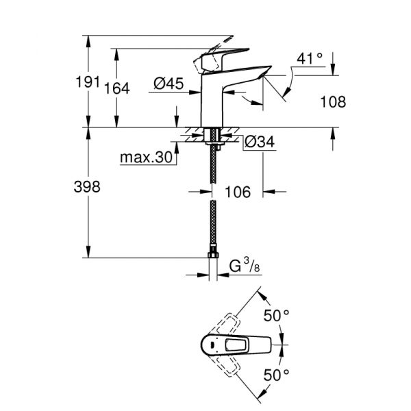 Смеситель для раковины GROHE BauLoop New 23917001 хром