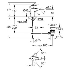 Смеситель для раковины GROHE BauLoop New 23335001 хром